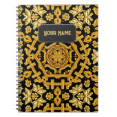 Goldwork Embroidery Pattern - Voeg Tekst toe aan N Notitieboek (Voorkant)