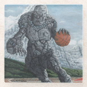 Golem Dribbling Basketball Fantasy Glass Onderzett Glazen Onderzetter