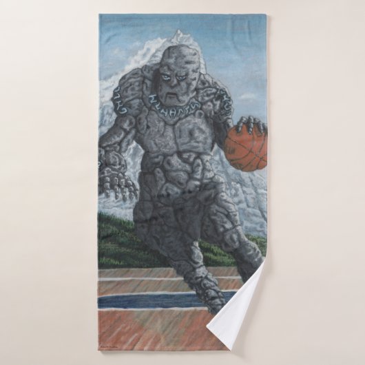 Golem en pierre jouant des serviettes de Bath de (Serviette de bain)