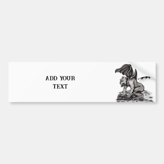 Golem Gargoyle Bumpersticker (Voorkant)