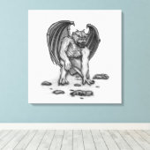 Golem Gargoyle Canvas Afdruk (Insitu (Houten vloer))