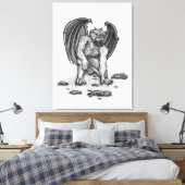 Golem Gargoyle Canvas Afdruk (Insitu (Slaapkamer))