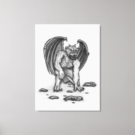 Golem Gargoyle Canvas Afdruk (Voorkant)