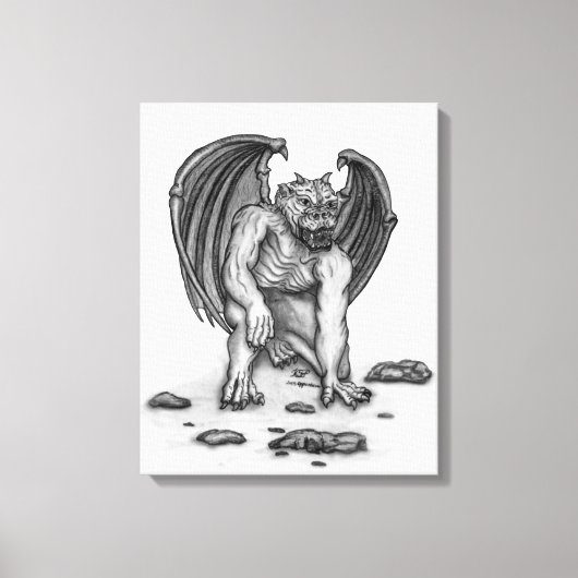 Golem Gargoyle Canvas Afdruk (Voorkant)