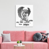 Golem Gargoyle Canvas Afdruk (Insitu (Woonkamer))