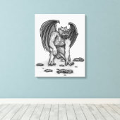 Golem Gargoyle Canvas Afdruk (Insitu (Houten vloer))