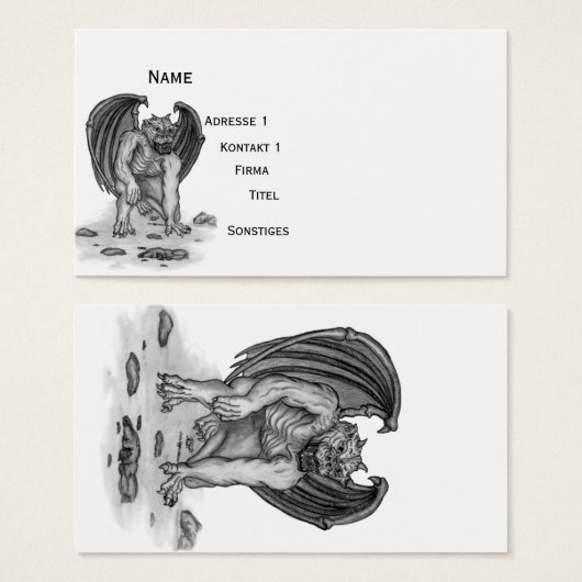 Golem Gargoyle, Design noir et blanc (Devant & derrière)