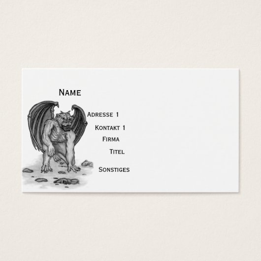 Golem Gargoyle, Design noir et blanc (Devant)