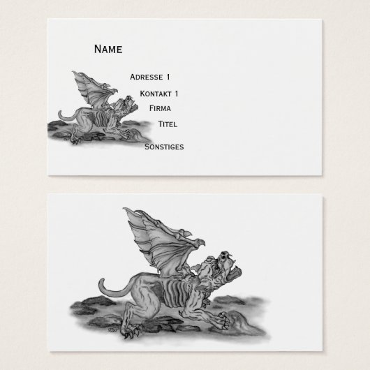 Golem Gargoyle, Design noir et blanc (Devant & derrière)