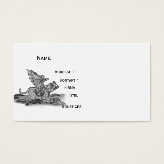 Golem Gargoyle, Design noir et blanc (Devant)