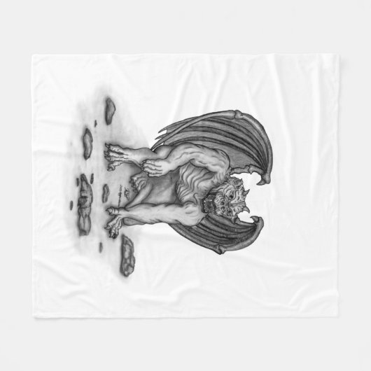 Golem Gargoyle Fleece Deken (Voorkant (Horizontaal))