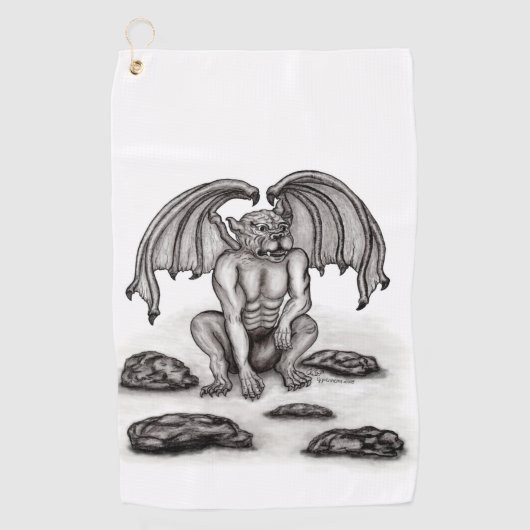 Golem Gargoyle Golfhanddoek (Voorkant)
