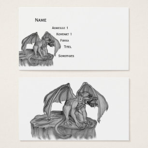 Golem Gargoyle, ontwerp voor zwart-wit Visitekaartjes
