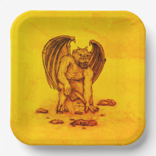 Golem Gargoyle Papieren Bordje