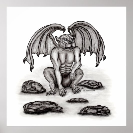 Golem Gargoyle Poster (Voorkant)