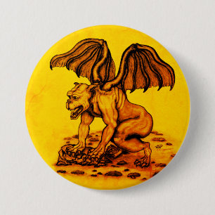 Golem Gargoyle Ronde Button 7,6 Cm