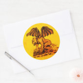 Golem Gargoyle Ronde Sticker (Envelop)