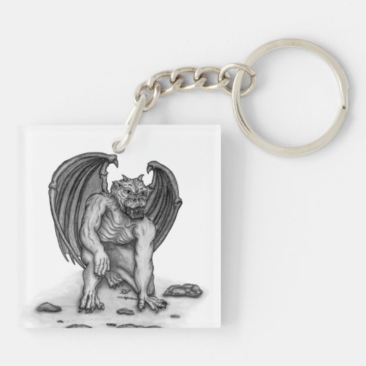 Golem Gargoyle Sleutelhanger (Achterkant)