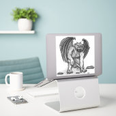 Golem Gargoyle Sticker (Laptop op bureau)