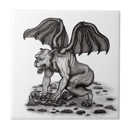 Golem Gargoyle Tegeltje (Voorkant)