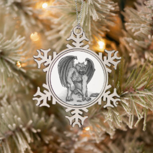 Golem Gargoyle Tin Sneeuwvlok Ornament