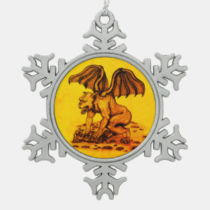 Golem Gargoyle Tin Sneeuwvlok Ornament