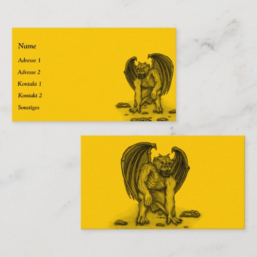 Golem Gargoyle Visitekaartje (Voorkant / Achterkant)