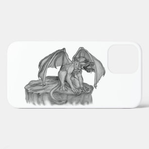 Golem Gargoyle zwart-wit design iPhone 12 Hoesje