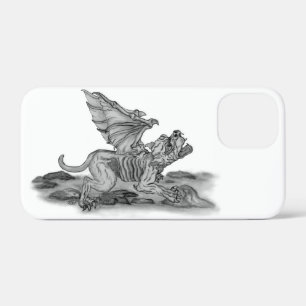 Golem Gargoyle zwart-wit design iPhone 12 Mini Hoesje