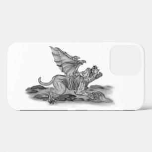 Golem Gargoyle zwart-wit design iPhone 12 Hoesje