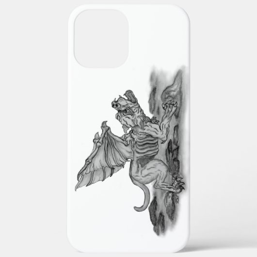 Golem Gargoyle zwart-wit design Case-Mate iPhone Case (Achterkant)