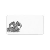 GOLEM - Gargoyle zwart-wit design Etiket (Voorkant)