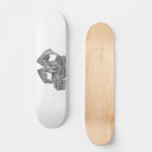 GOLEM - Gargoyle zwart-wit design Skateboard (Voorkant)