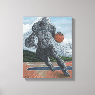 Golem Spelen Basketbal Fantasy Art Canvas Print