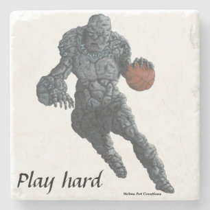 Golem Spelen Basketbal Sport Stone Onderzetter