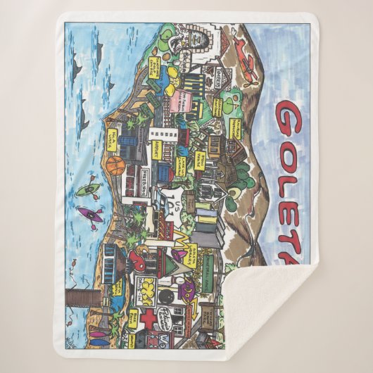 Goleta Map Sherpa Blanket Sherpa Deken (Voorkant)