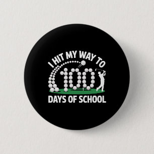 Golf 100 dagen school grappige leraar student 100s ronde button 5,7 cm
