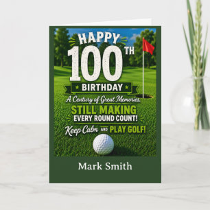 Golf 100ste verjaardagskaart voor golfer op de gre kaart