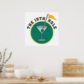 golf 19th hole drink time humor poster (Keuken)