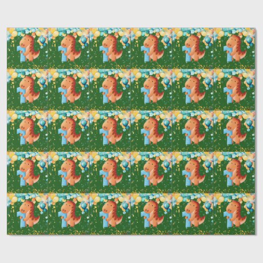 Golf 1e verjaardag een jaar oude golfer met winkel cadeaupapier (Vlak)