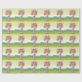 Golf 1e verjaardag een jaar oude golfer met winkel cadeaupapier (Vlak)