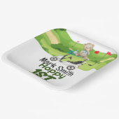 Golf 1e verjaardag een jaar oude golfer met winkel papieren bordje (Gebogen)