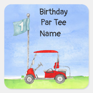 Golf 1e verjaardag golffeest Vierkante Sticker