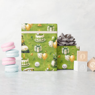 Golf 1e verjaardag   Laten we Par-Tee vieren  Cadeaupapier
