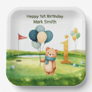 Golf 1e verjaardag met als thema Putting Green Papieren Bordje