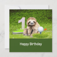 Golf 1e verjaardag met Sloth Golfer