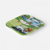 Golf 1e verjaardag voor baby golfer op groen papieren bordje (Gebogen)