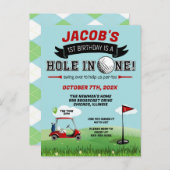 Golf 1er anniversaire Invitation (Devant / Derrière)
