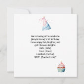 Golf 1er Anniversaire Invitation - Pink Golf Cart (Dos)