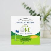Golf 1er Anniversaire Trou En Une Seule Invitation (Debout devant)